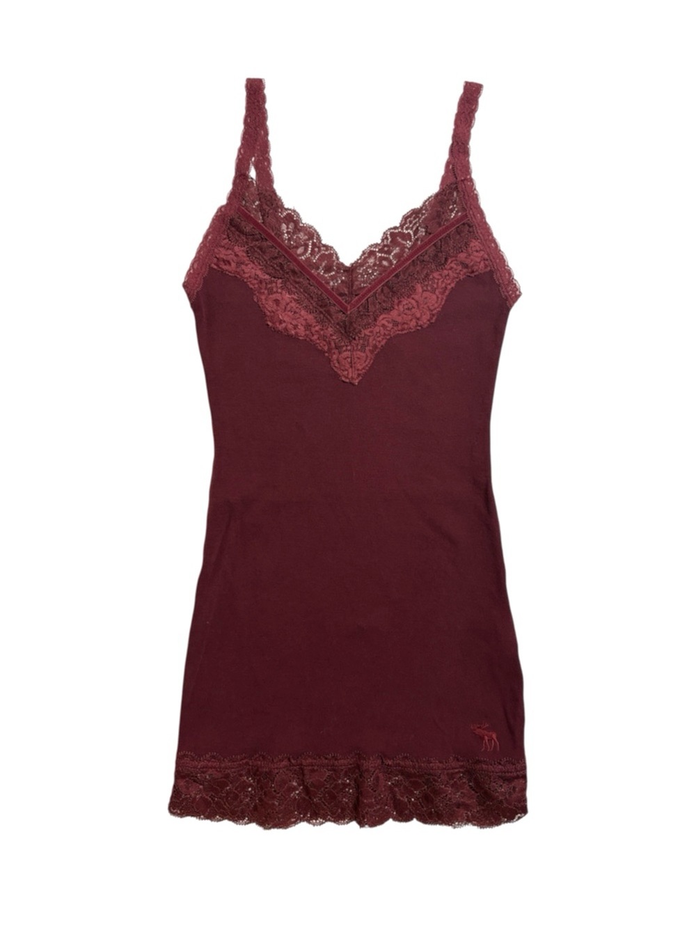 Abercrombie & Fitch Y2K 2000s Burgundy Lace Cami Grail Tank Top